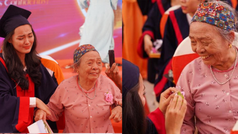 Bà nội 83 tuổi vượt 2.000km tới dự lễ tốt nghiệp của cháu gái: Cảm ơn bà đã thay cả phần ông